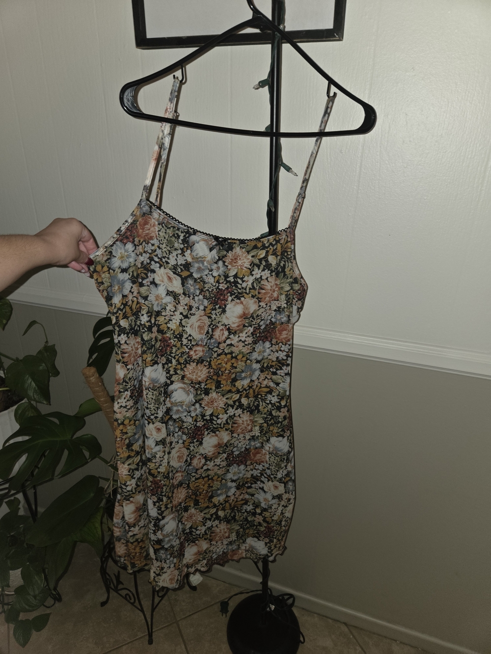 SHEIN Black Multi Floral Spaghetti Strap Cami Dress
